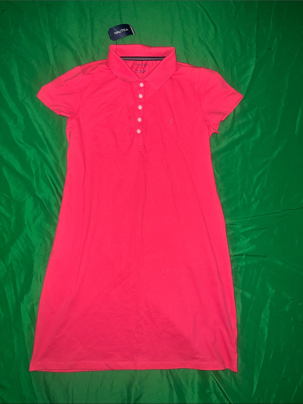 NWT Nautica Pink short-sleeve polo dress Size Large
